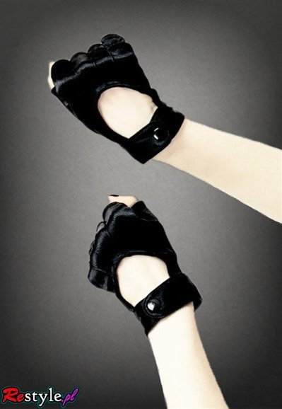 Rękawiczki całuski krótkie bez palców atłas