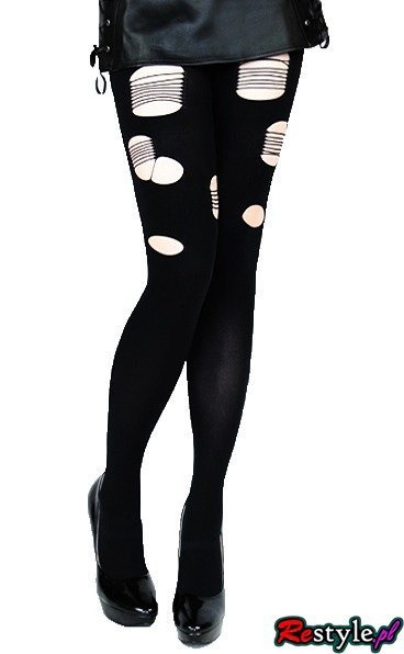 Czarne rajstopy z dziurami Czarne rajstopy z dziurami