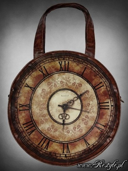 Watch bag " VICTORIAN CLOCK" round steampunk handbag A4