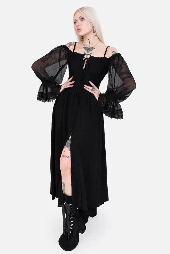 NIGHT CALLING BLACK MAXI DRESS